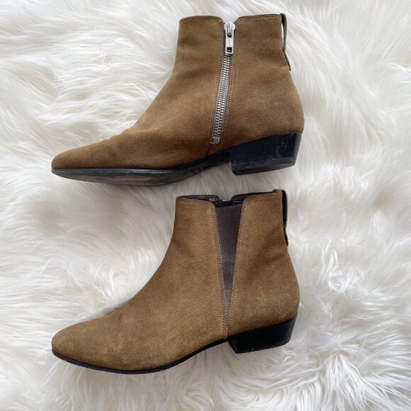 Isabel Marant Tan Taupe Patsha Hey Jude Suede Side Zip Ankle Boots - Picture 3 of 8